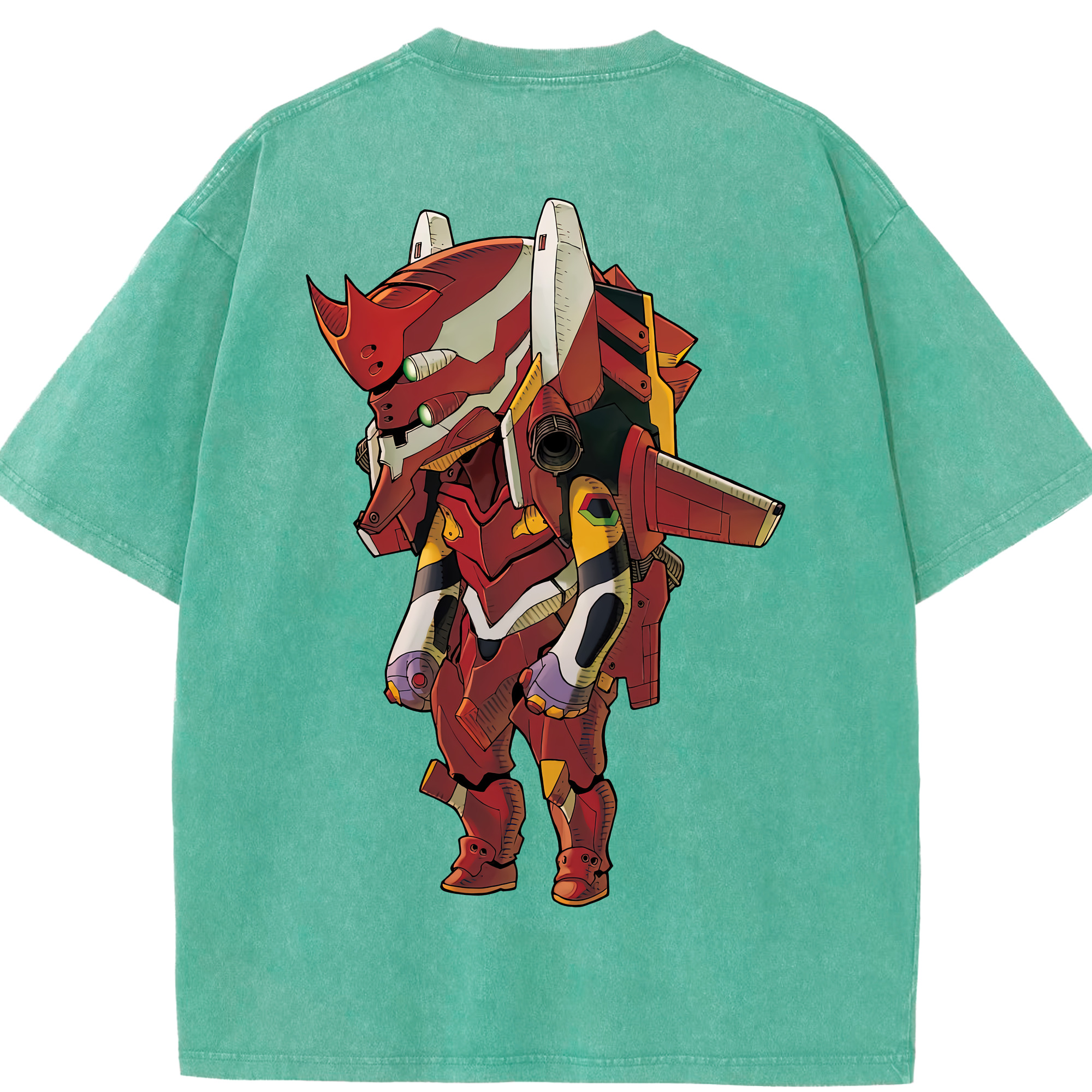 （画像用） EVA 新世紀エヴァンゲリオン 綿100% ヴィンテージ風 半袖Tシャツ（背面プリント）